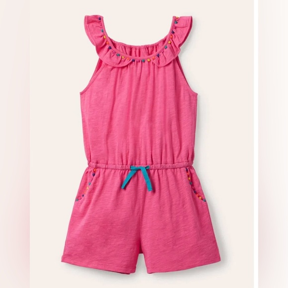 Boden size 11-12 pink romper. So cute! Good condition. - Picture 1 of 5